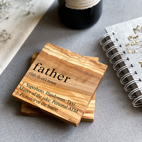 Father Definition Beer Coaster