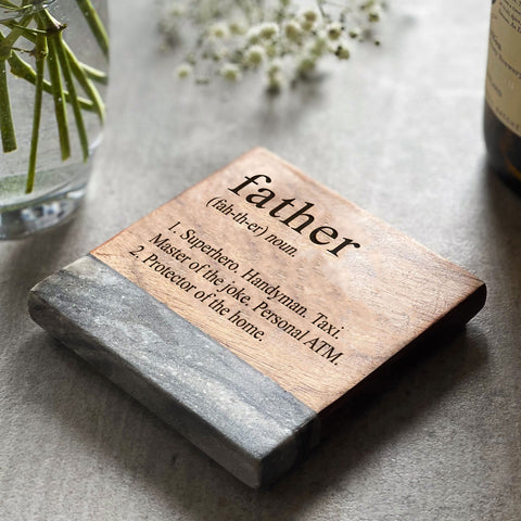 Father Definition Beer Coaster