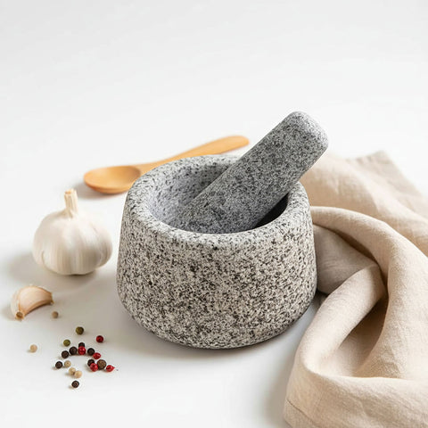 Natural Granite Pestle & Morta - GardenTrading