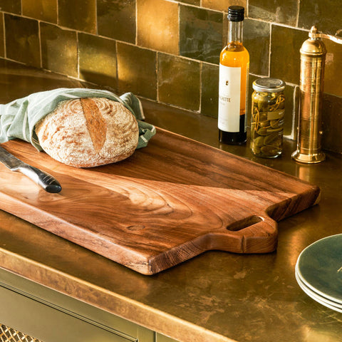 Large Natural Teak Chopping Board - GardenTrading