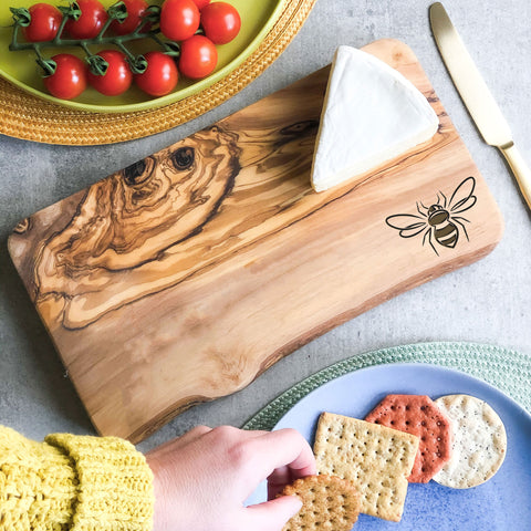 Your Own Logo Engraved Olive Wood 30cm x 15cm Chopping/Cheese Board