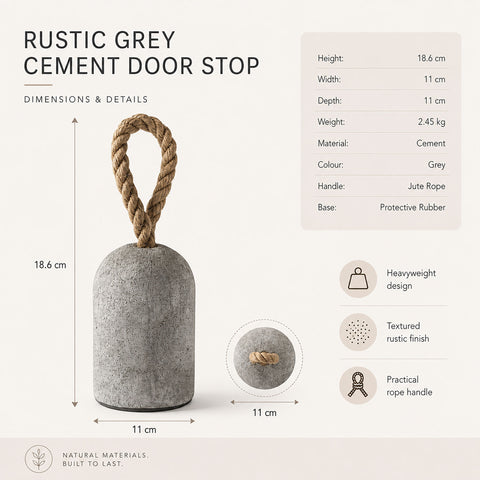 Grey Cement Door Stop