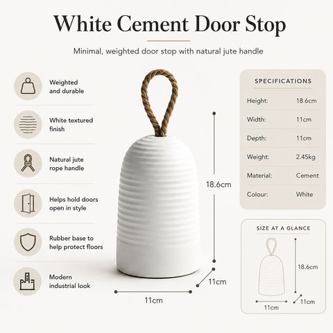 White Cement Door Stop