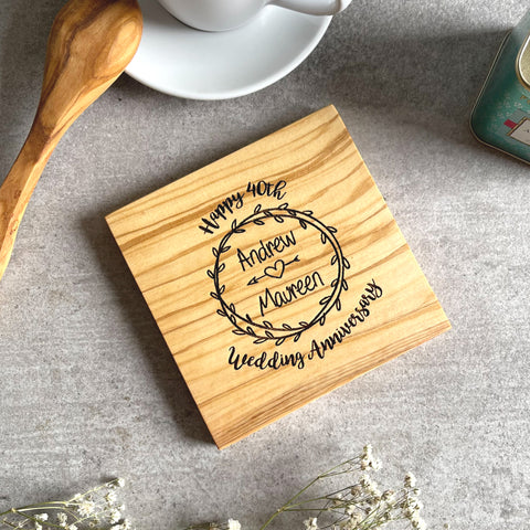 Personalised Anniversary Coffee Table Coaster