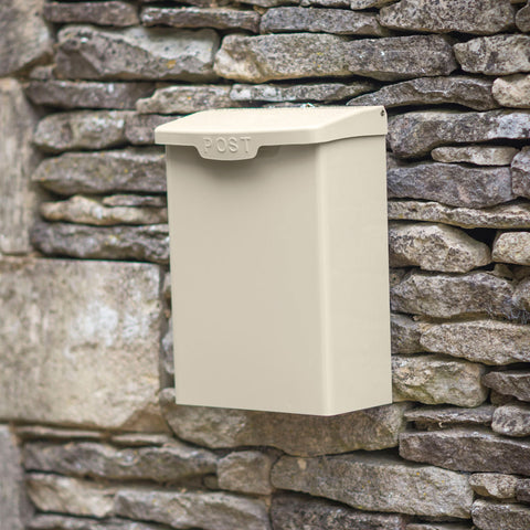 Steel Lockable Post Box - in Cream or Grey