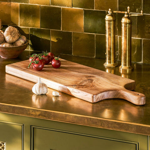 Large Natural Teak Chopping Board - GardenTrading
