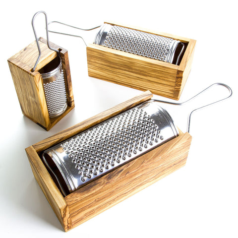 Italian made Cheese Grater With Olive Wood Box